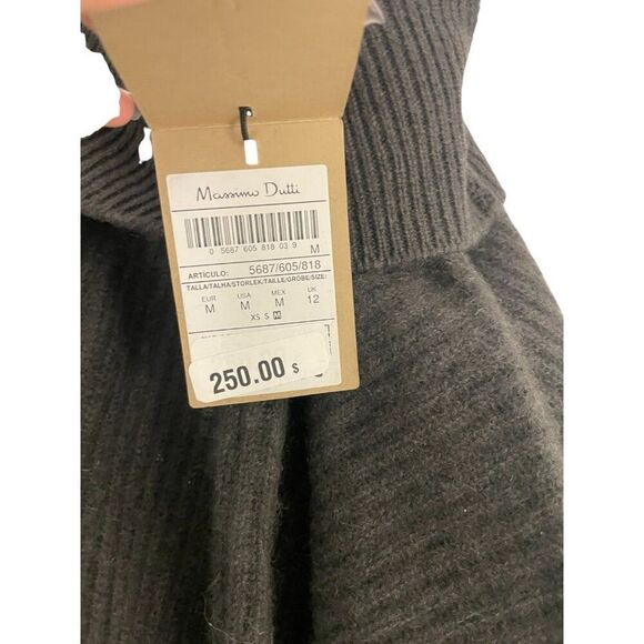 Massimo Dutti Womens Cashmere Sweater M Medium Gray TurtleNeck 5687/605 NWT - Picture 6 of 10